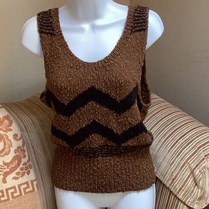 Carole Little for St Lopez brown and black sweater vest. Size  MED